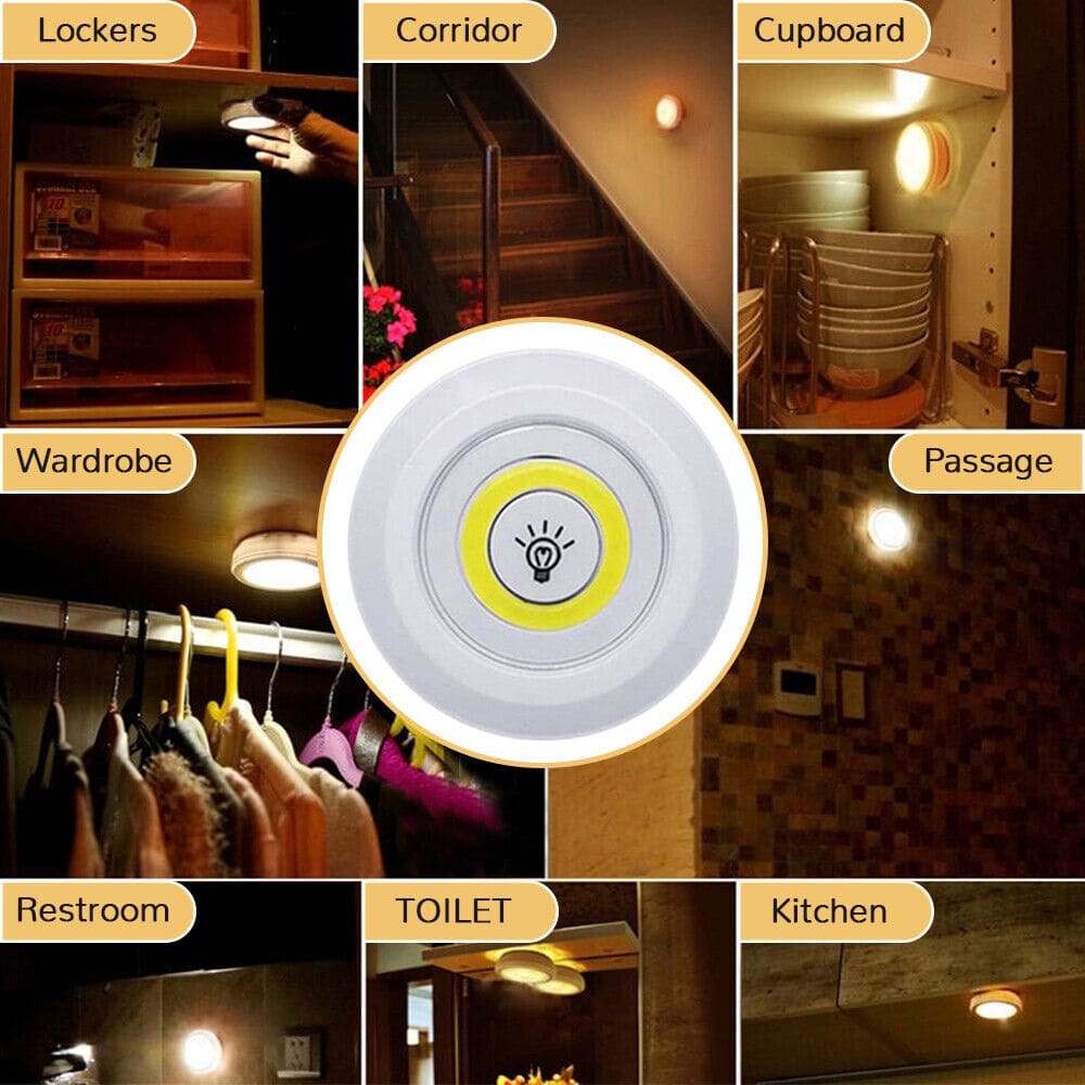 Set Of 3 Wireless Remote Control Night Light, 3W Super Bright COB Under Cabinet Light, Dimmable Wardrobe Closet Cupboard Door Lamp, Under Cabinet Closet Night Light Set Of 3 Wireless Remote Control Night Light, 3W Super Bright COB Under Cabinet Light, Dimmable Wardrobe Closet Cupboard Door Lamp, Under Cabinet Closet Night Light